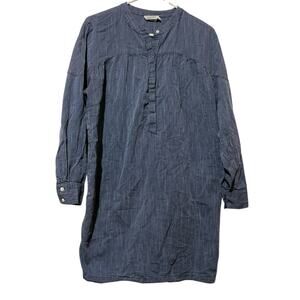 Steven Alan Shirt Dress Womens Medium Blue White Striped Long Sleeve Button up